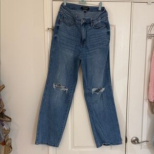 High-Rise Distressed Judy Blue size 14W with tummy control.